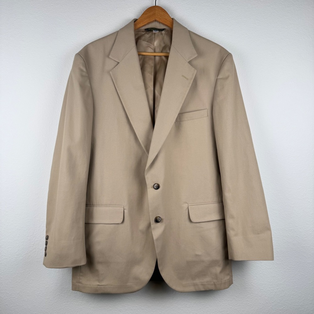 L.L. Bean Blazer Mens 42L Tan Excellent Classic Workwear Sport Coat USA Made